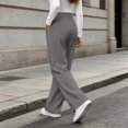 thumbnail image 5 of DJDLJWCJ Business Pants for Women Straight Leg High Waist Work Trousers Solid Color Stretchy Suit Pants Gray Size 2XL, 5 of 6