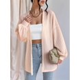 thumbnail image 5 of Women'S Lantern Long Sleeve Cardigan Loose Knitted Jacket Lotus Pink M, 5 of 9