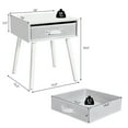 thumbnail image 4 of Costway Mid-Century Nightstand End Accent Bedside Table W/ Fabric Drawer Rustic White, 4 of 10
