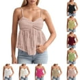 thumbnail image 3 of Womens Tank Tops Dressy Vintage Solid Summer Tank Tops for Women Spaghetti Strap Breathable Round Neck Sleeveless Layering Shirts Camisoles for Women 2026 Casual Basic Workout Shirts, 3 of 6