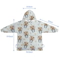 thumbnail image 7 of Blue Highland Cow Bucket Flower Pattern Blanket Hoodies for Kids 6-13YR Oversize Wearable Blanket Hoodies for Boys Girls Teens, 7 of 7
