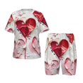 thumbnail image 1 of Balery Textured Heart Abstract Art Conjunto de Pijama Infantil de Manga Corta con Estampado – Ropa de Dormir de Algodón Suave-X-Large, 1 of 6