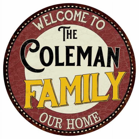 The Coleman Family 14" Round Metal Sign Kitchen Game Room Decor 100140038103