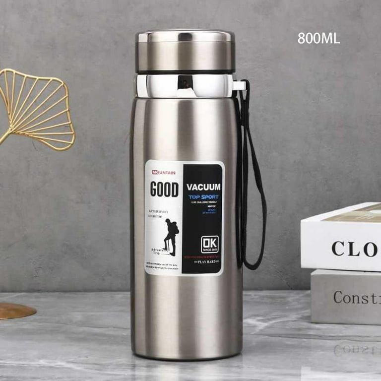 Glass Liner Vacuum Flask Stainless Steel Water Bottle Insulated Travel Coffee Th