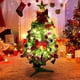thumbnail image 1 of Árbol de Navidad de mesa miniatura, decoración para el hogar, regalo de Navidad, árbol verde de 30cm con luces blancas, 1 of 9