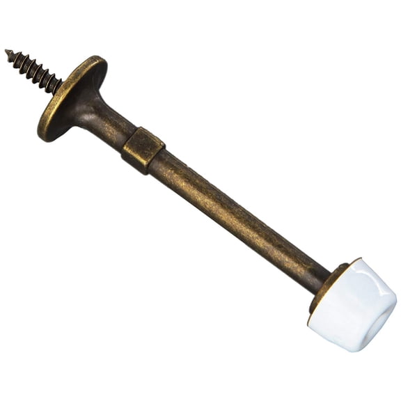 NATIONAL MFG/SPECTRUM BRANDS HHI N830-100 830100 Rigid Door Stop, 3-Inch, Antique Brass