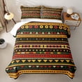 thumbnail image 2 of jejeloiu Bohemian Aztec Twin Quilt Set For Men Women,Colorful Tribal Twin Coverlet Set,Multicolor Black,2-Piece, 2 of 7