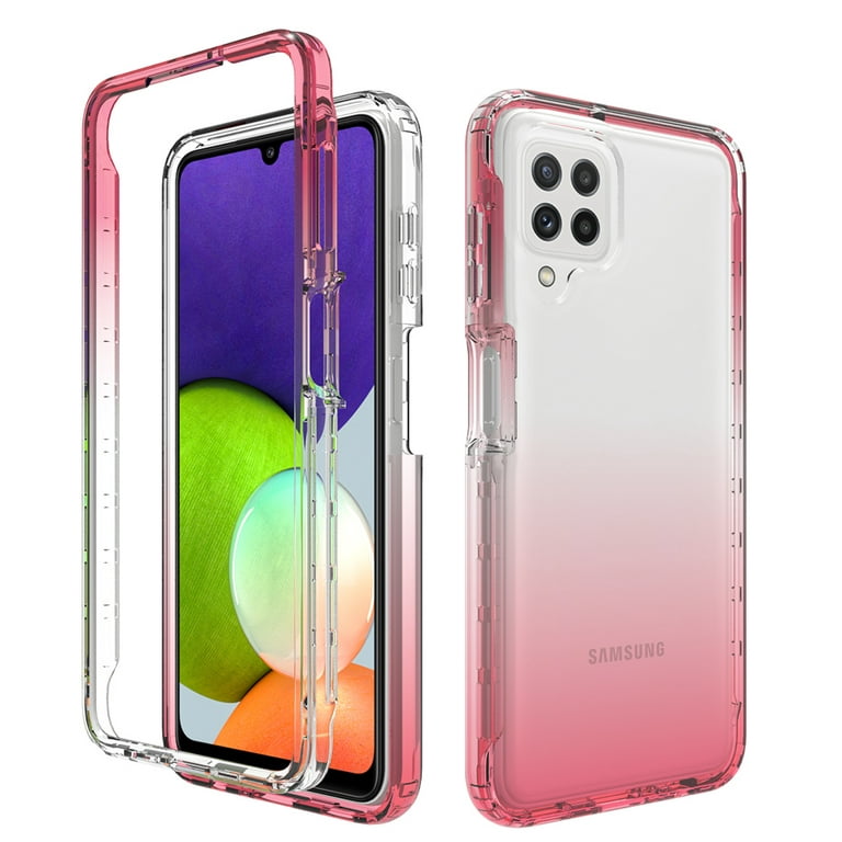 Samsung Galaxy A22 5G Case With Built-in Screen Protector, Rosebono Hybrid  Gradient Transparent Soft TPU Clear Skin Cover Case For Samsung Galaxy A22  5G (Red) 