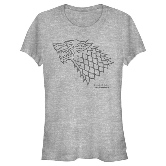 Junior's Game of Thrones House Stark Direwolf Graphic Tee Athletic Heather Large