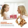 thumbnail image 3 of Wooden Excavator Toy For Kids Small Digger Vehicle Plaything Construction Play Toy Miniature Engineering Vehicle Model Small Excavator Toy, 3 of 9