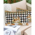 thumbnail image 6 of Orange Pumpkins Fall Throw Pillow Cover 20 x 36 Inch Decorative Pillow Cover Sunflower Thanksgiving Black White Plaid Lumbar Pillowcase Seasonal Rectangle Cushion Case for Couch Sofa Bed Living Room, 6 of 7