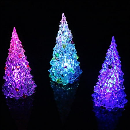 Tabletop LED Christmas Tree 7 Lighted Christmas Trees Color Changing ...