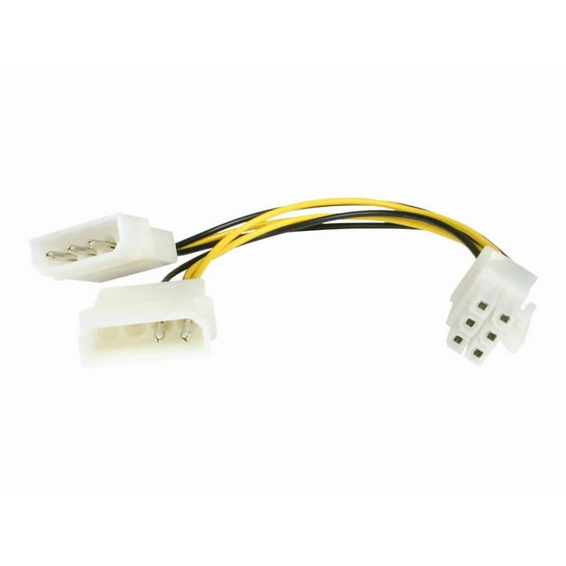 StarTech.com Adaptateur de Câble d'Alimentation 6 Po LP4 vers 6 Broches PCI Express Carte Vidéo - Adaptateur d'Alimentation - 4 Broches Interne (m) vers 6 Broches PCIe Power (m) - 6 Po - LP4PCIEXADAP - Adaptateur d'Alimentation - 4 Broches Interne (m) vers 6 Broches PCIe Power (m) - 6 Po - pour P/N : ATX2POWER430, ATX2POWER530, RMC44PX500, ATXHXHX500, ATXHX450, ATXHOW2POW