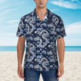 thumbnail image 4 of Daiia Dragon Hawaiian Shirt for Men Gentle Cotton Regular Short Sleeve Casual-Small, 4 of 9