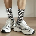 thumbnail image 6 of Vsdgher Black White Stripes Crew Socks for Men & Women, Breathable Casual Athletic Ankle Socks, 6 of 6
