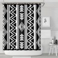 thumbnail image 2 of Extra Long Boho Shower Curtain 72x84 Inches - Vintage Floral & Tropical Leaves Pattern, Waterproof Bohemian Bathroom Decor with 12 Hooks, Tribal Rustic Style, 2 of 4