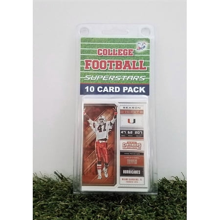 Miami Football Team- (10) Card Pack College Football Different Cane Superstars Starter Kit! Comes in Souvenir Case! Great Mix of Modern & Vintage Players for the Super Canes Fan! By 3bros price history on PriceWatchPro