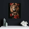 thumbnail image 4 of Autua Lions Roses Black Background Canvas Prints Wall Art Home Decor 16x20in, 4 of 5