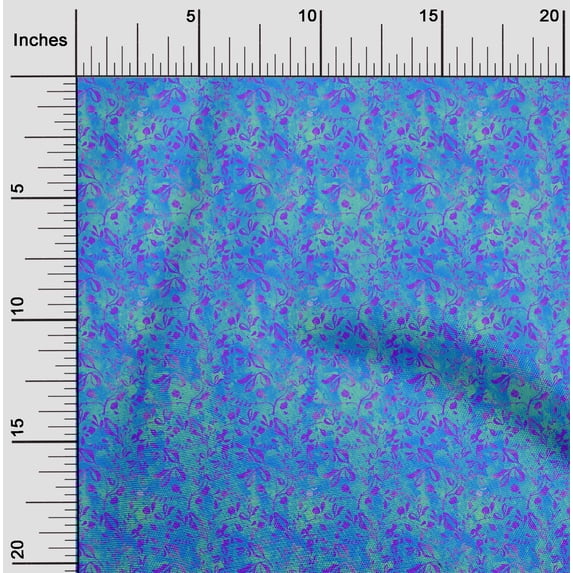 oneOone Cotton Poplin Medium Blue Fabric Batik Sewing Fabric By The Yard Printed Diy Clothing Sewing Supplies 42 Inch Wide