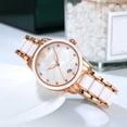 thumbnail image 4 of Relaj de dos tonos de acero inoxidable, mirada elegante resistente al agua para mujeres con brazalete acentuado para mujeres para usar diario, 4 of 7