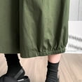 thumbnail image 5 of Women's Lantern Pants Summer Solid Casual Elastic Waist Wide Leg Dress Pants with Pockets Loose Fit Capris Free Size(Free Size,Green), 5 of 5