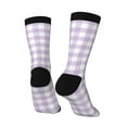 thumbnail image 5 of Uemuo Purple Checkboard Pattern Women's Crew Socks, Soft Durable Breathable Moisture-Wicking with Odor Control Cotton socks, 5 of 9