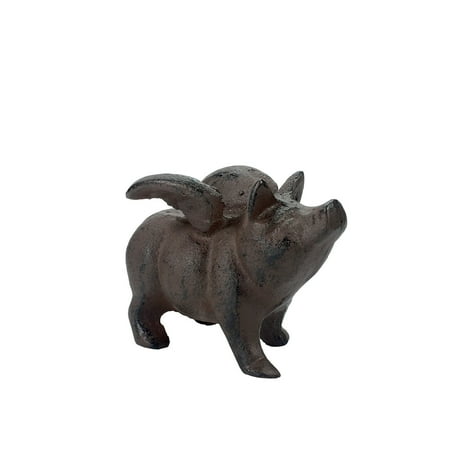 Amber Paperweight - Cast Iron Flying Pig Paperweight
