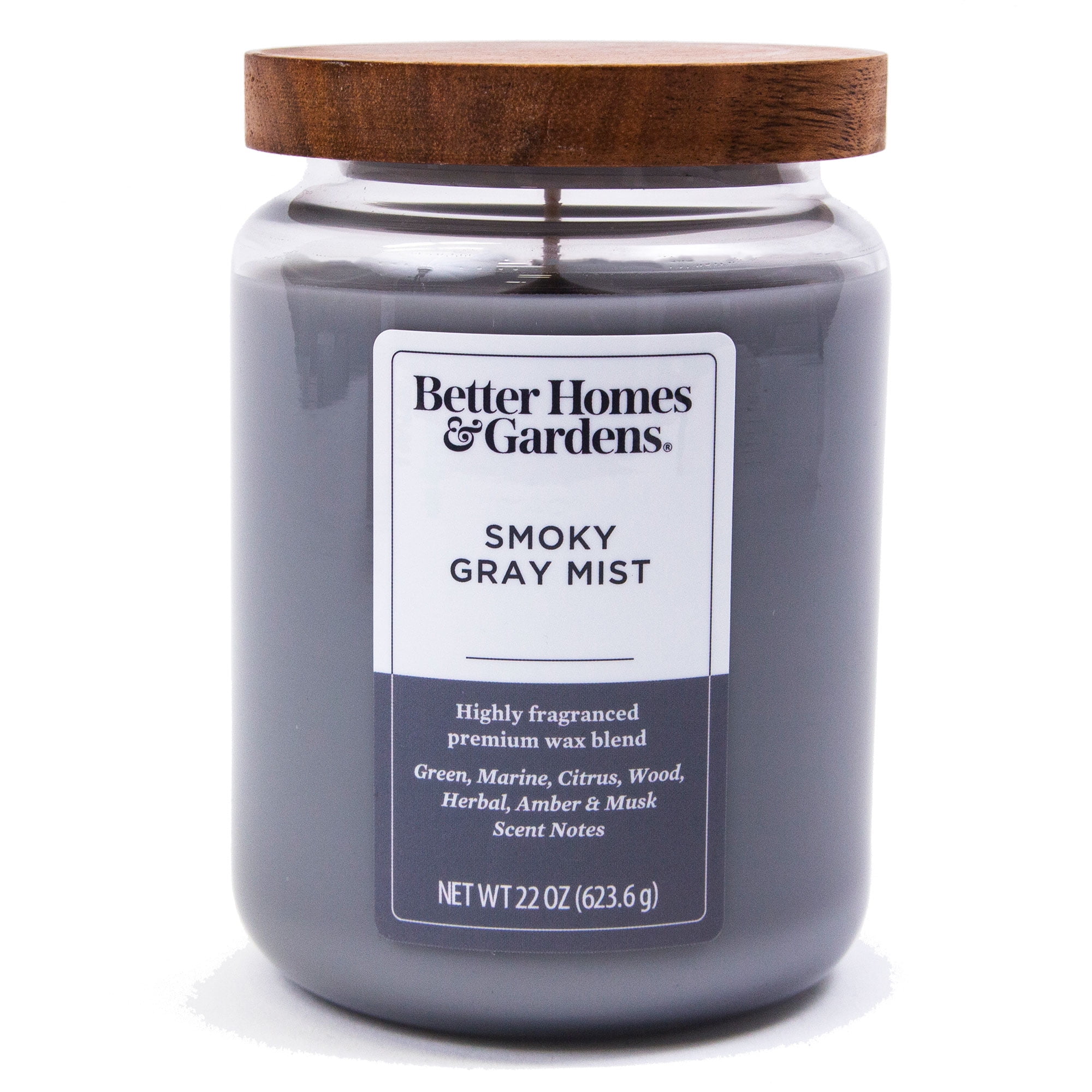 Better Homes & Gardens Smoky Gray Mist Jar Candle, 22 oz