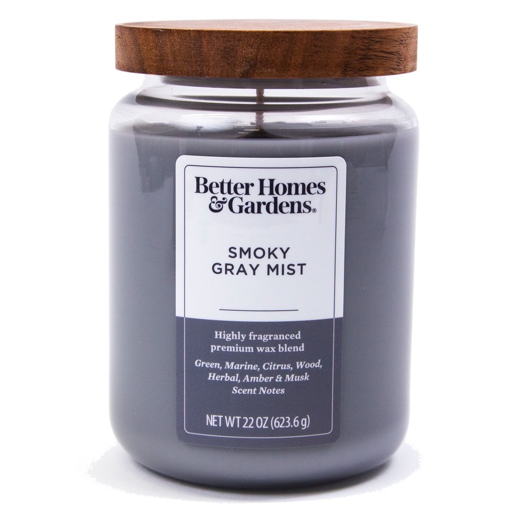 Better Homes & Gardens Smoky Gray Mist Jar Candle, 22 oz - Walmart.com