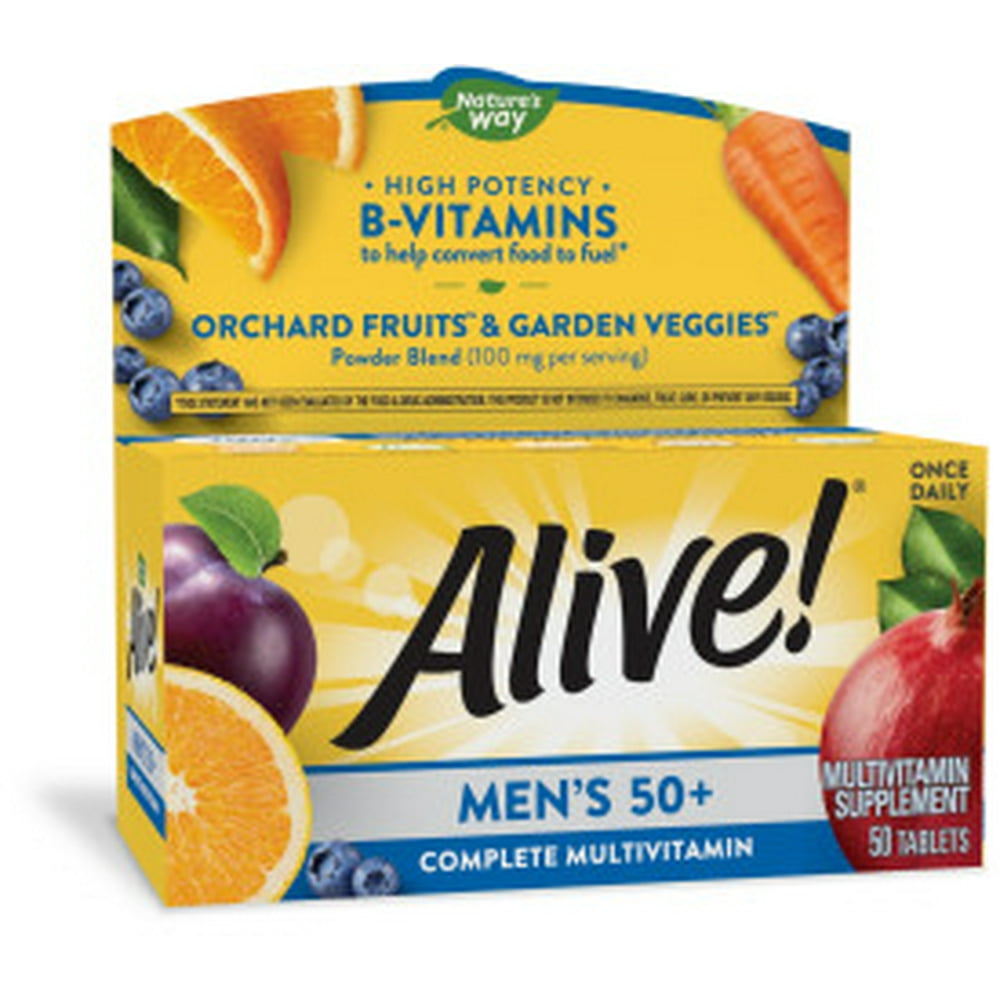 Alive! Men's 50+ Complete Daily Multivitamin Supplement, 50 Ct