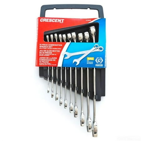 

Crescent 10-piece SAE Chrome Vanadium Alloy Steel Combination Wrench Set