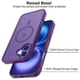 thumbnail image 5 of Magnetic for iPhone 16 Plus Case with Tempered Glass Screen Protector, Compatible with MagSafe Military Grade Drop Protection Shockproof Phone Case Rugged Cover for iPhone 16 Plus - Purple, 5 of 9
