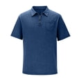 thumbnail image 4 of S-5X Plus Size Golf Shirts for Men Big & Tall Short Sleeve T-Shirts with Pocket and Zipper Collared Pullover Solid Color Washed Vintage Tees Tops, 4 of 6