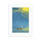 thumbnail image 1 of Noche silenciosa barco ligero Fairy fuying pintura Marco de Fotos de escritorio imagen Blanco Pintura arte 5x7 pulgadas, 1 of 4