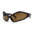 thumbnail image 5 of Womens Trendy Wrap Around Bug Eye Oval Sport Fashion Plastic Sunglasses Tortoise - Brown, 5 of 8