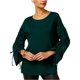 thumbnail image 2 of INC Blusa de punto con manga fruncida para mujer, verde, grande I-N-C Tejer, 2 of 2