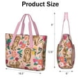 thumbnail image 3 of Tote Bag for Women - Dogs with Flowers Shoulder Bag - Large Utility Work Duffle Bag with Zipper Handbag for Travel, Work, Sprots, 3 of 5