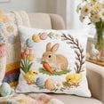 thumbnail image 5 of QuanTara Embroidered Easter 'Good Things' Pillow Cover 18x18in, Soft Short Lint Decorative Throw Pillow Case for Sofa, Bed, Living Room, 5 of 6