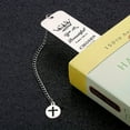 thumbnail image 2 of Hovilon Inspirational Stainless Steel Bookmark with Cross Pendant Metal Book Markers Christian Gifts for Women Book Lovers Gifts for Halloween Christmas Party Supplies（2PC）, 2 of 2