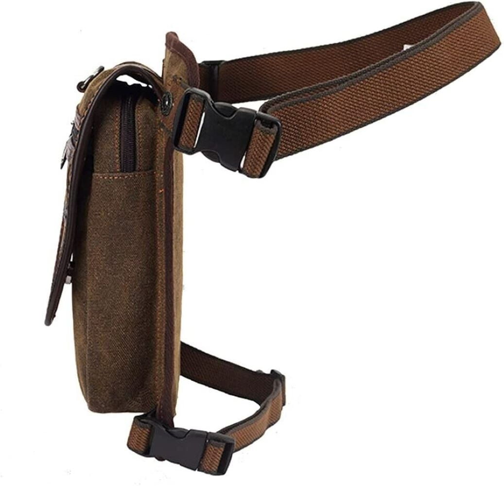 Biker Brown Men Drop Leg Bag Gun Pistol Waist Leather Fanny