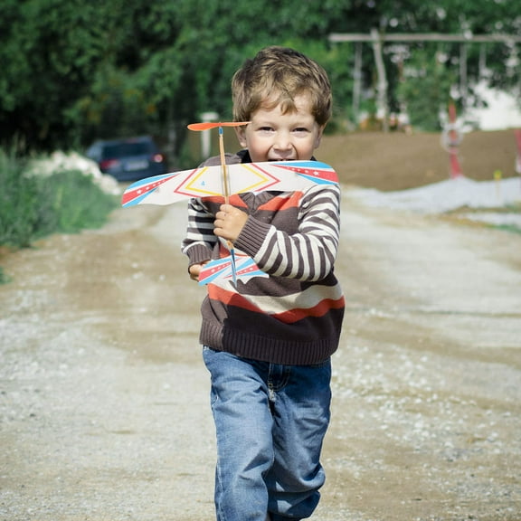Raindrops 6pcs Rubber Band Powered Airplane Models for Playing Made of Wood Plastic and Paper