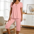 thumbnail image 7 of 2 Piece Outfit for Women Lounge Sets Oversized Round Neck Tshirts Summer Shorts Lounge Set, 7 of 7