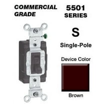 Leviton 5501-8 15 Amp Single-Pole Toggle Switch Commercial - Brown