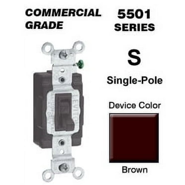 Leviton 5501-8 15 Amp Single-Pole Toggle Switch Commercial - Brown