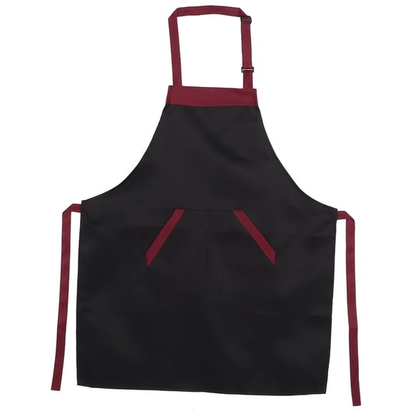 BIMZUC Waterproof Kitchen Apron with Pockets, 30.31"x24.41", Black for Cooking and Work