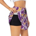 thumbnail image 3 of Running Shorts for Women, cute purple American football Workout Athletic Shorts with Pockets, Lounge Yoga Shorts Women, 3 of 7