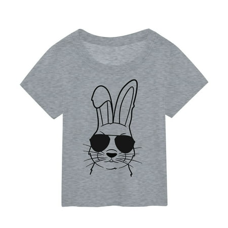 

Toddler Summer Children s Easter Cartoon Bunny Print Short Sleeved T Shirt For Boy And Girl Out Wear Top Shirts under 5 Girls Outfits Size 5 Womens Shelf Bra Camisoles Girl Undershirt Girl Shirt 2t