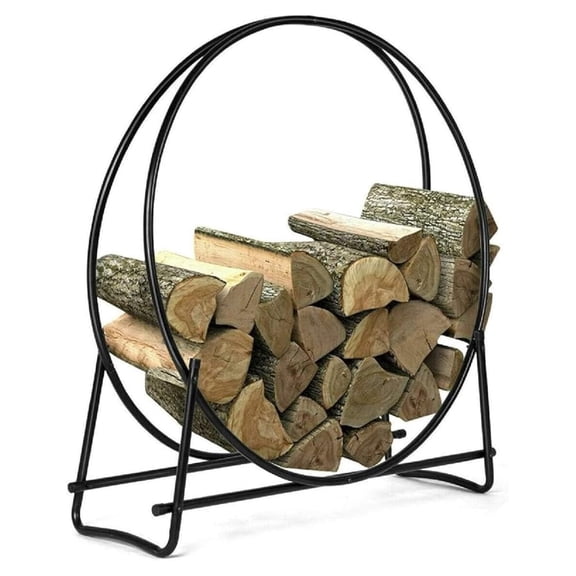 Firewood Rack, 41 Inch Outdoor Firewood Log Hoop with 440LBS Capacity, Indoor Fireplace Wood Storage Ring, Home Wood Holder