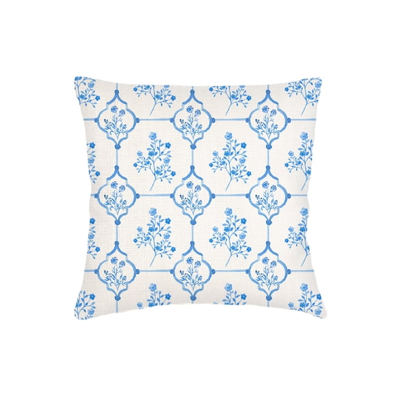 French Toile Linen Euro Pillow 26x26 Down Alternative