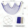 thumbnail image 2 of Fish Net Decoration 80x40 Inch, ZUEXT 2PCS Large Dark Blue & Beige Picture Fish Net, Cotton Mermaid Net for Hawaiian Nautical Beach Party, Fishnet Photo Display, Sea Themed Fishnet Decor Balloon Net, 2 of 9